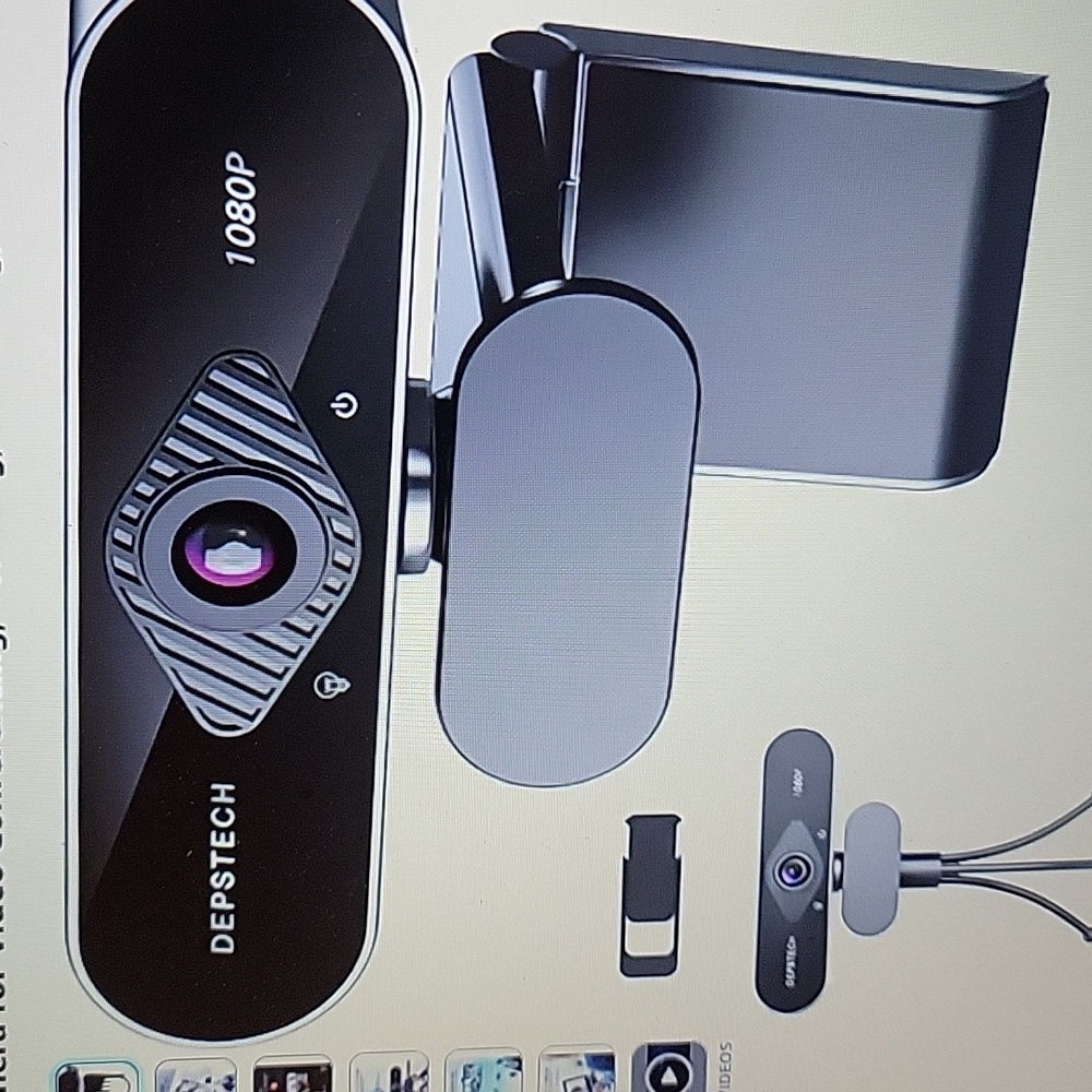 Depstech Webcam w/microphone 1080P  HD auto light correct 1920x1080 pixels New…